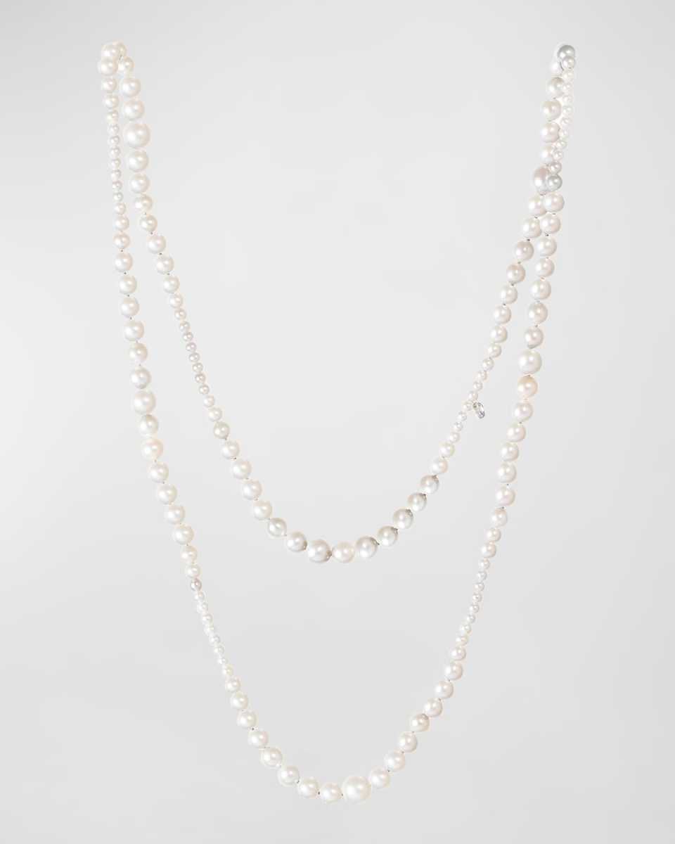18K White Gold Necklace with Freshwater Pearls