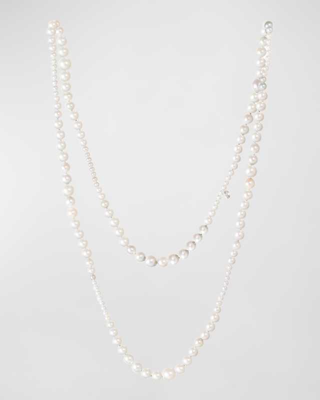 18K White Gold Necklace with Freshwater Pearls