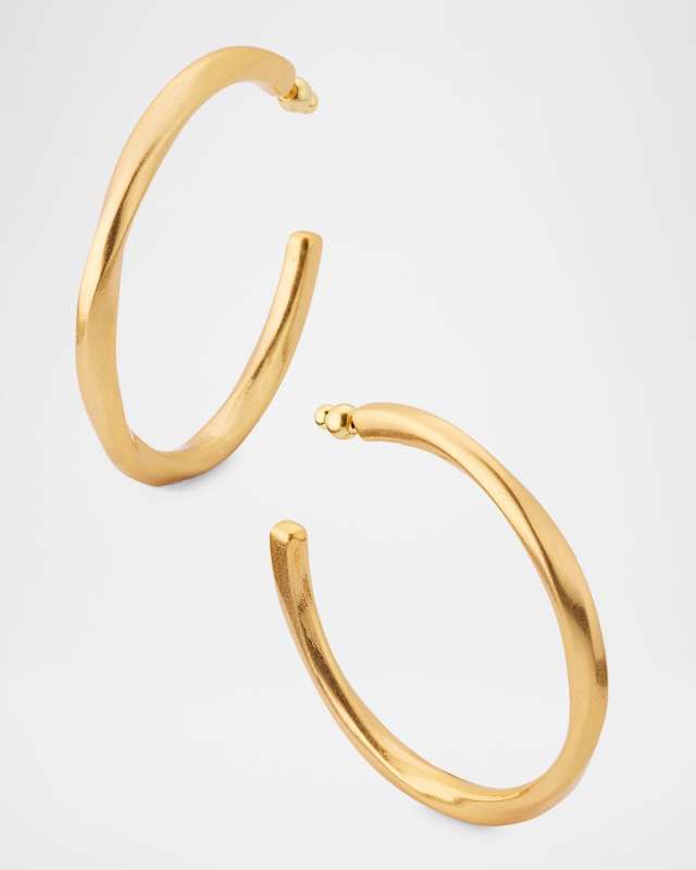 Dakota Hammered Twist Hoop Earrings