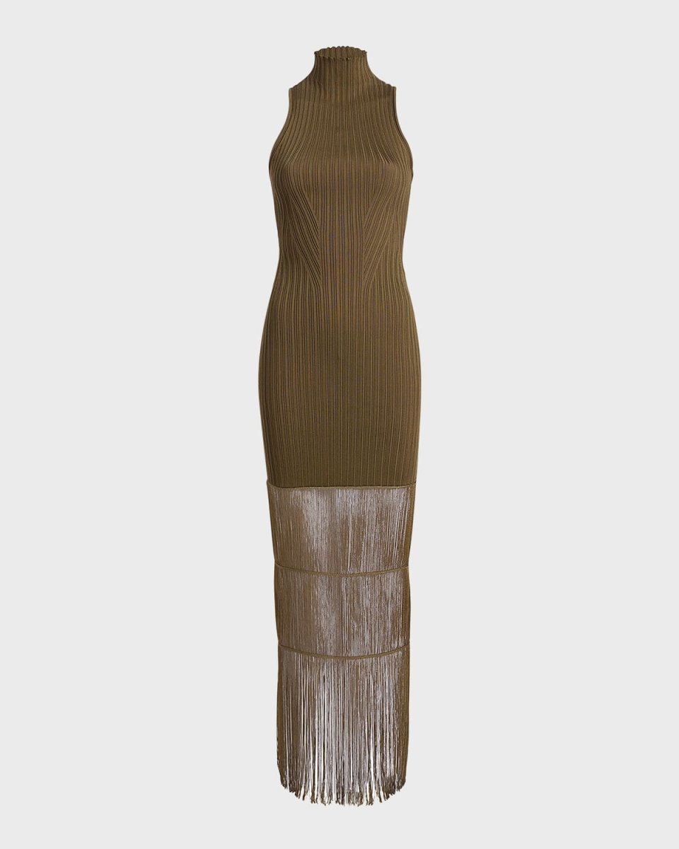 Zare Fringe Maxi Dress
