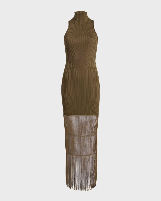Zare Fringe Maxi Dress