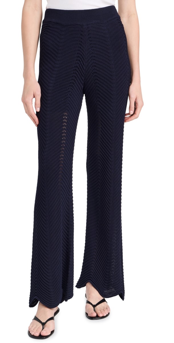 English Factory Crochet Knit Pants Navy