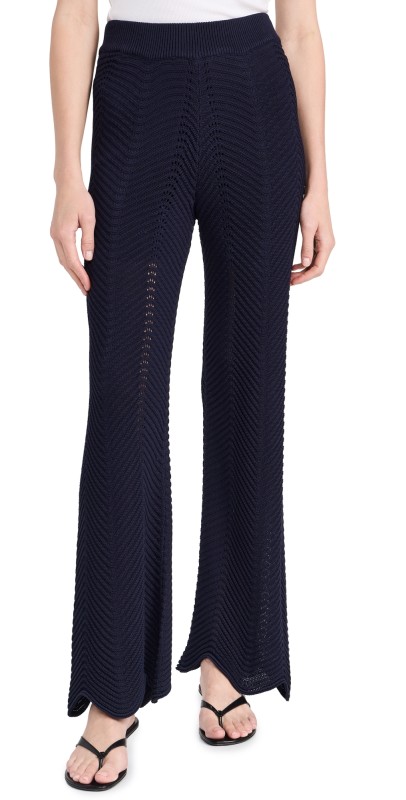 English Factory Crochet Knit Pants Navy