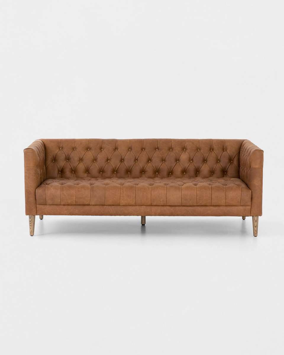 Lena Leather Tufted Sofa