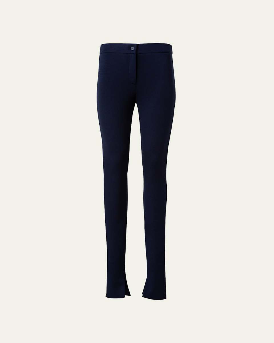 Skinny Slit-Cuff Jersey Pants