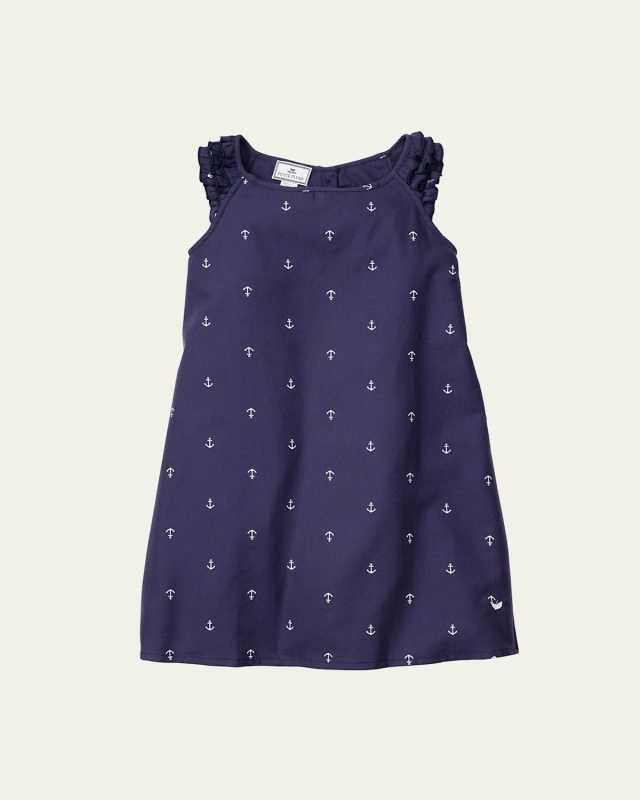 Girl's Amelie Portsmouth Anchor-Print Nightgown, Size 6M-1