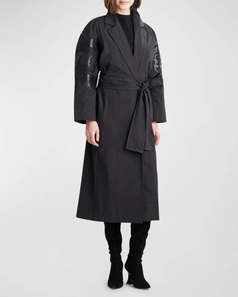 Applique Tech Taffeta Trench Coat