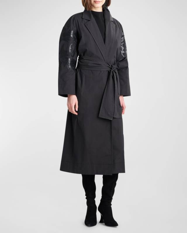 Applique Tech Taffeta Trench Coat