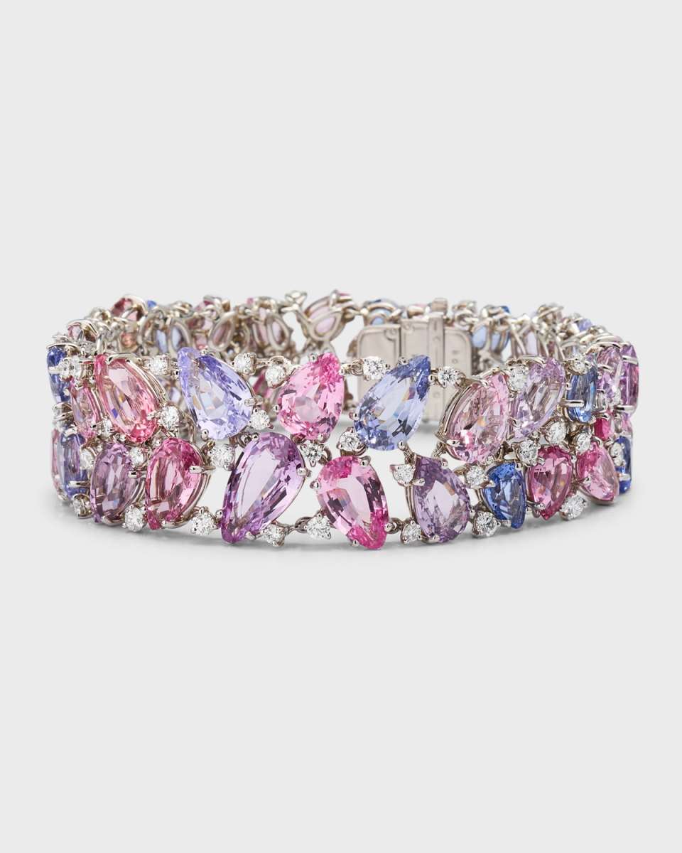 Platinum Pink Spinel and Diamond Bracelet