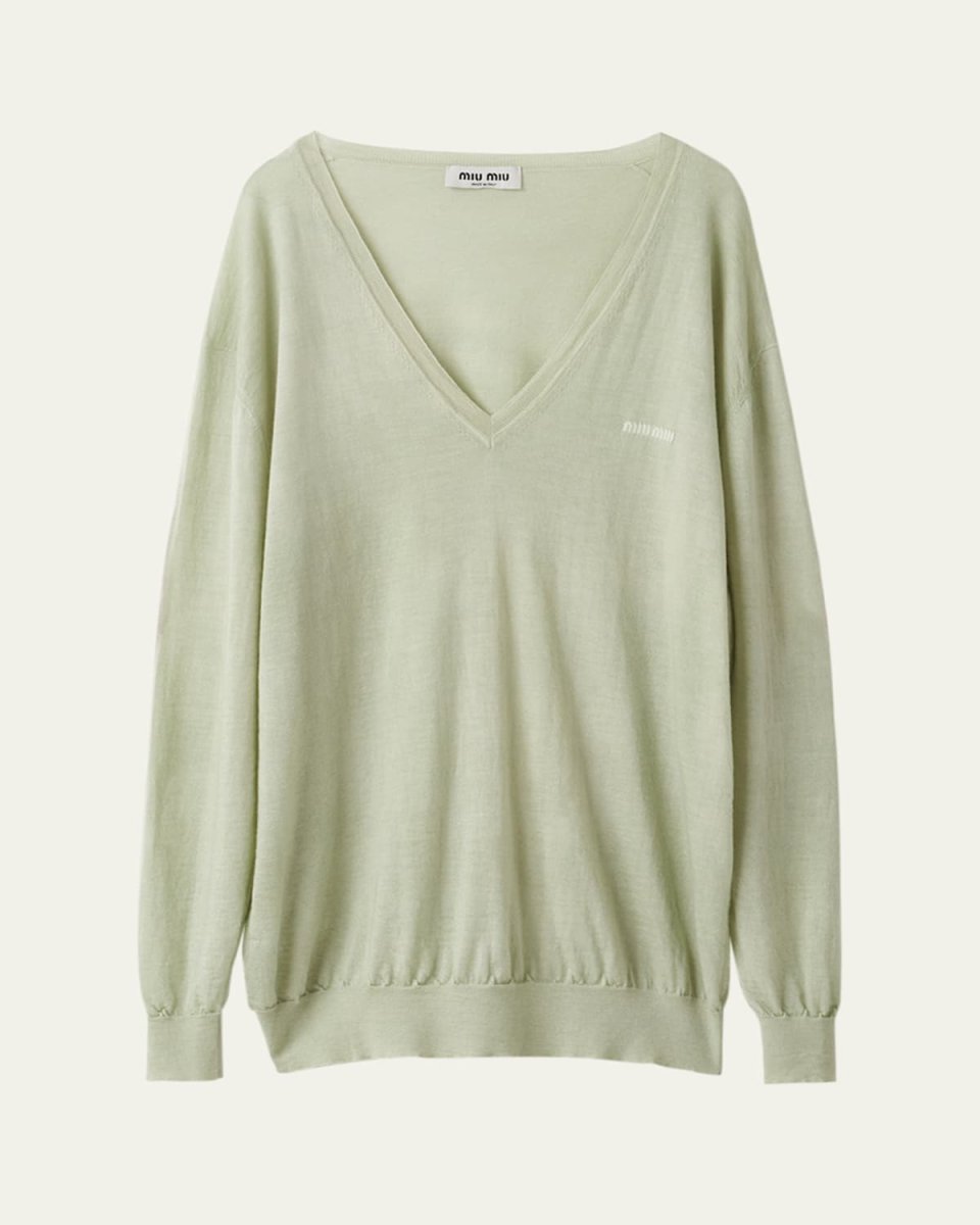 Oversized V-Neck Cashmere Sweater