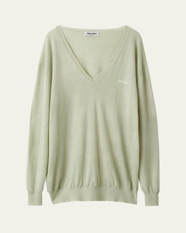 Oversized V-Neck Cashmere Sweater