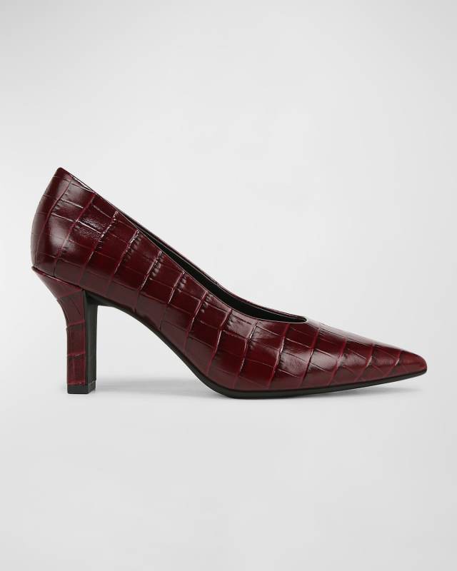Diane Croco-Embossed Pumps