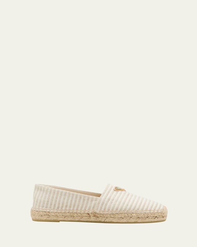 Stripe Cotton Espadrille Loafers