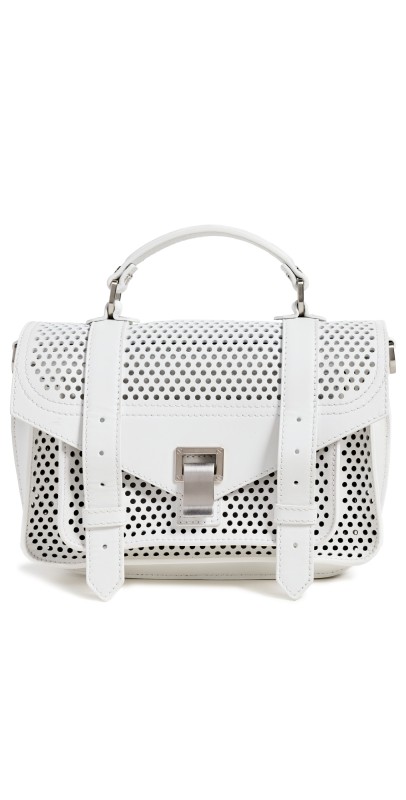Proenza Schouler PS1 Tiny Bag In Perforated Leather Optic Whit