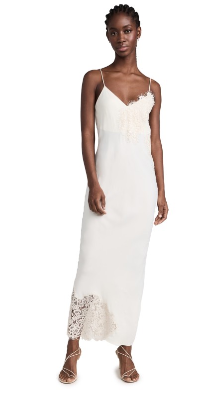 Róhe Lace Camisole Dress Cream