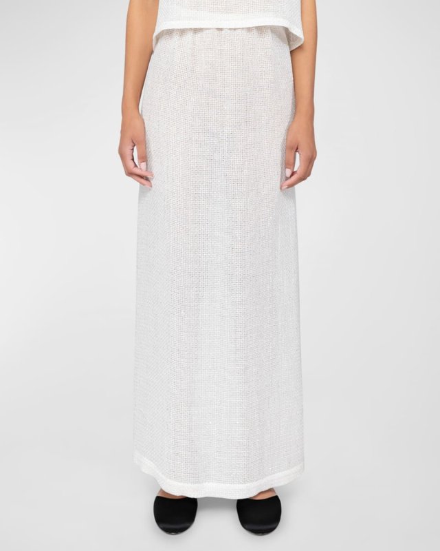 Stella Sequined Semi-Sheer Knit Maxi Skirt