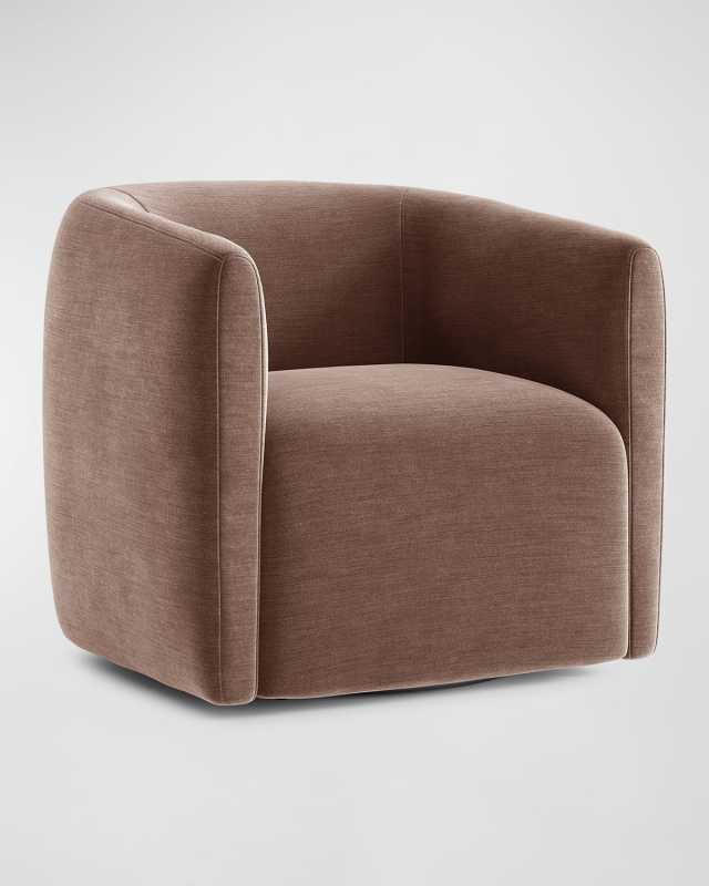 Aline Dusty Brick Swivel Chair