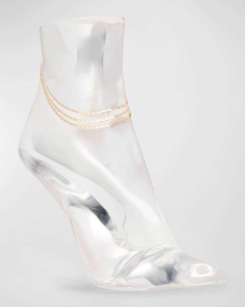 14K Yellow Gold 3-Strand Malibu Anklet