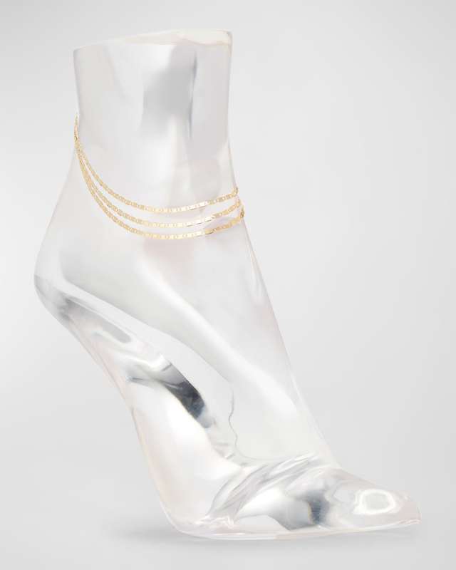 14K Yellow Gold 3-Strand Malibu Anklet