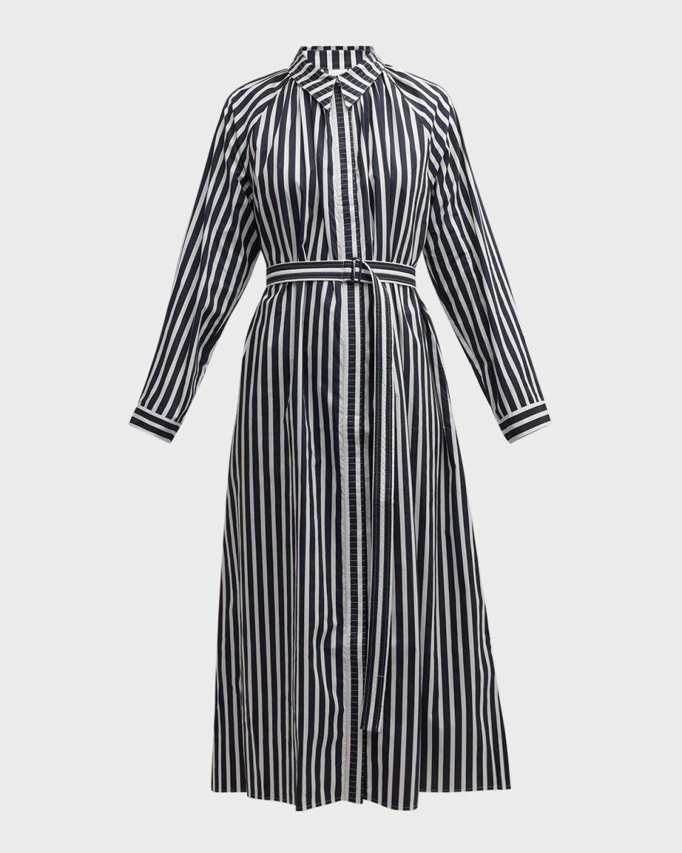 Heidi Striped Organic Cotton Midi Shirtdress