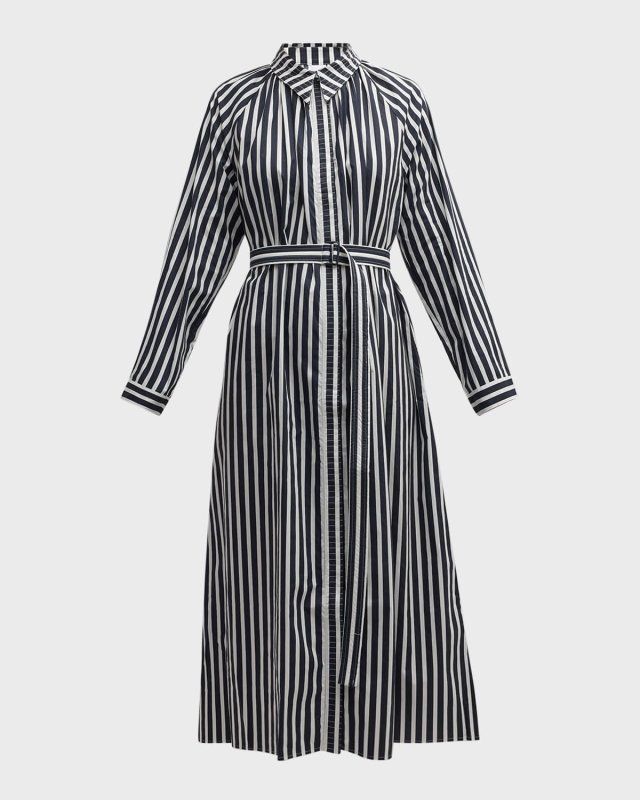 Heidi Striped Organic Cotton Midi Shirtdress