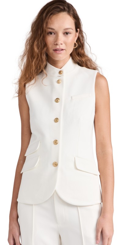 rag & bone Ponte Slade Vest Ivory