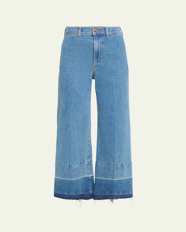 Grant Wide-Leg Crop Jeans with Deep Released Hem