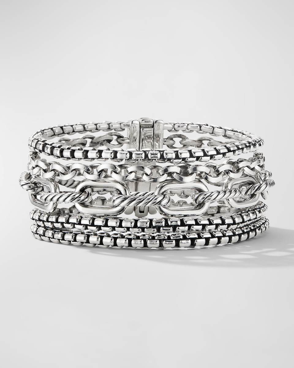 29mm Multi-Row Chain Bracelet in Silver