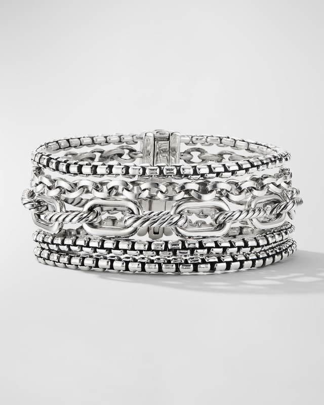 29mm Multi-Row Chain Bracelet in Silver