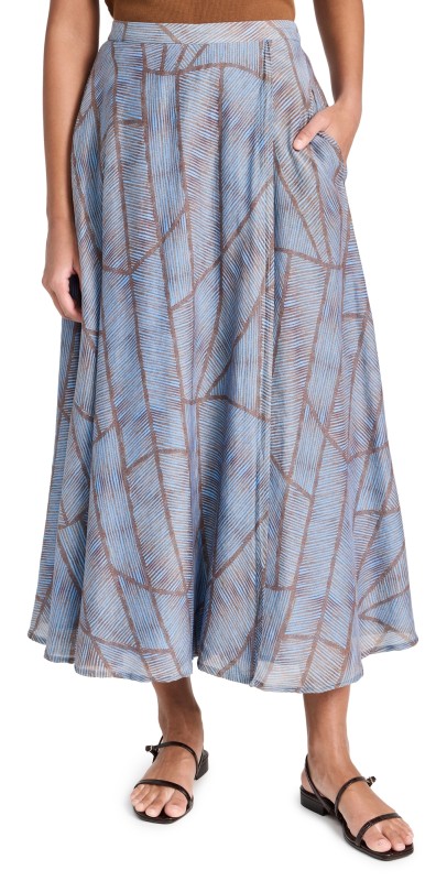 XIRENA Gable Skirt Cyan Geode