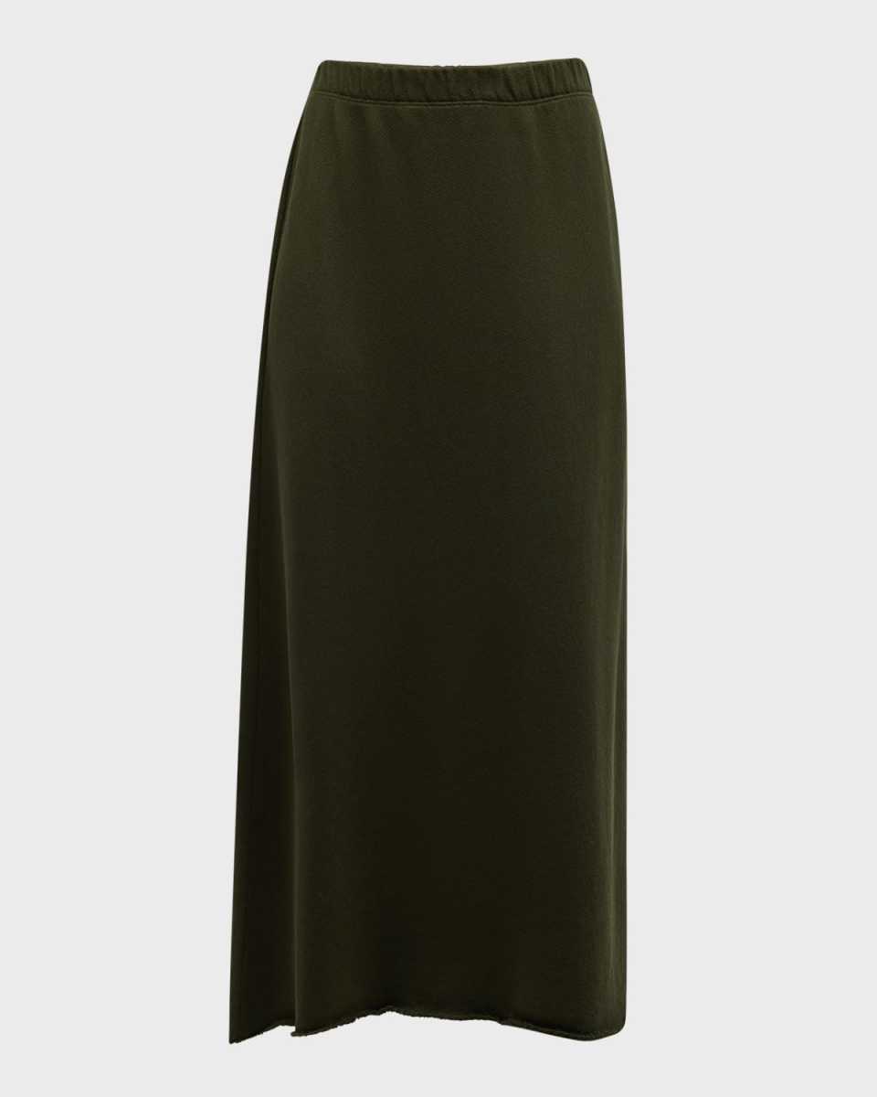 Organic Cotton French Terry Midi Skirt