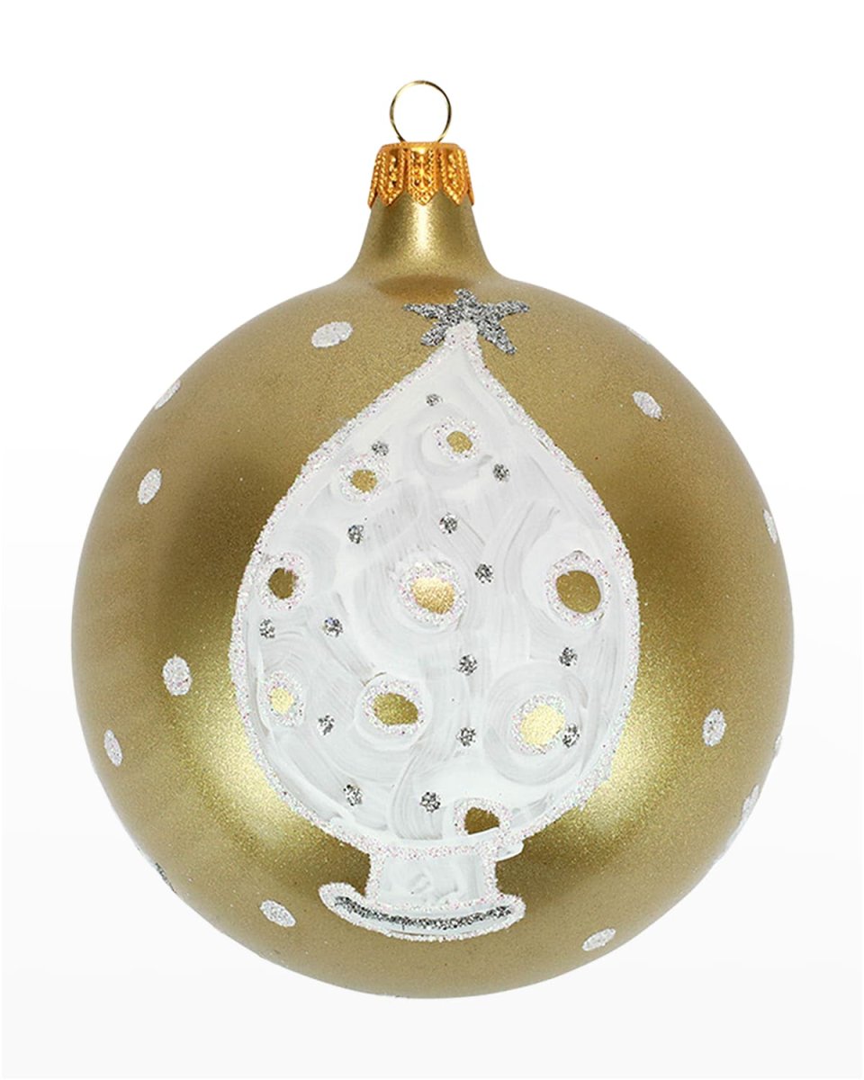 White And Gold Trees Ornament