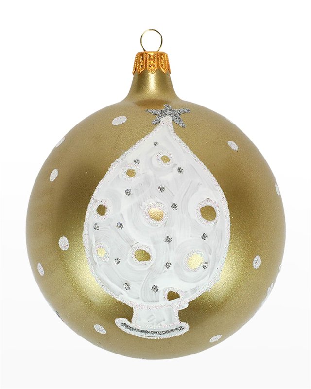 White And Gold Trees Ornament