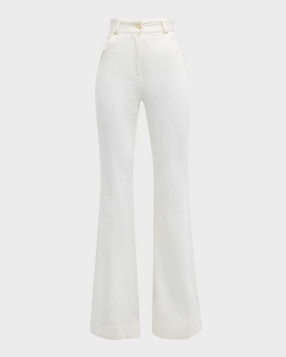 High-Rise Flared Denim Trousers