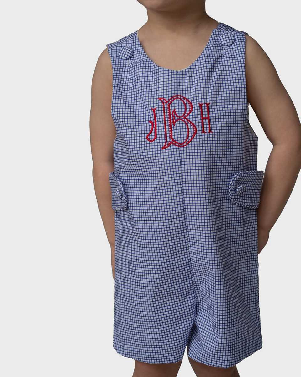 Windowpane JJ - Monogram Option, Size 3 Months-3T