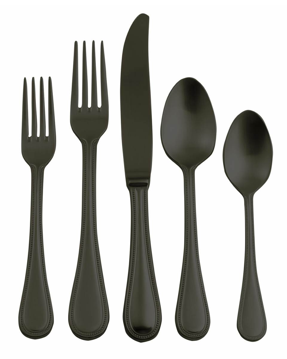 Perla Oro Nero 20-Piece Flatware Set