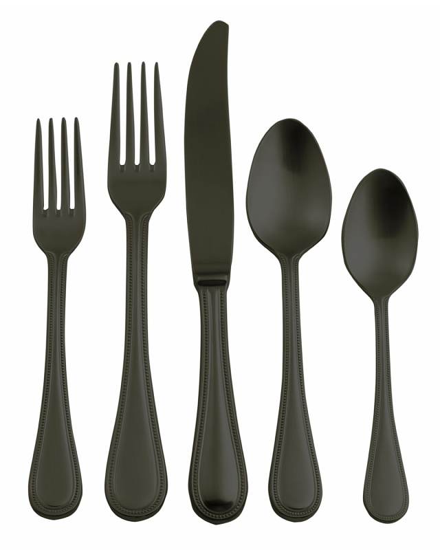 Perla Oro Nero 20-Piece Flatware Set