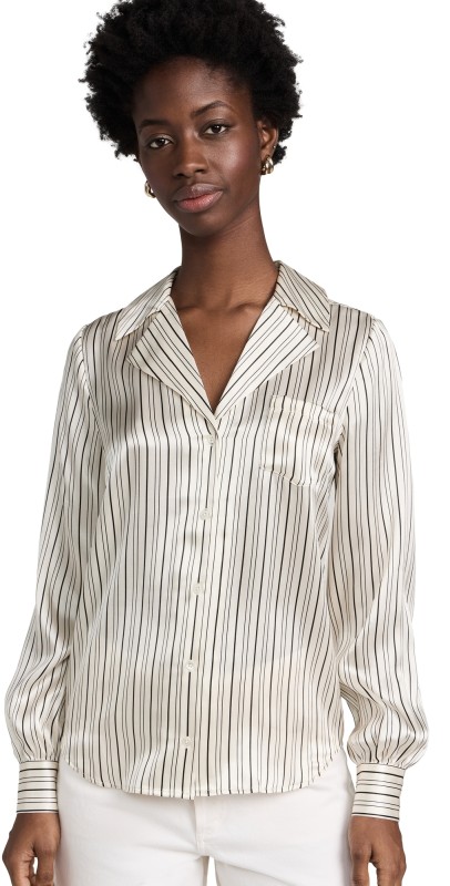 PAIGE Capriana Shirt Antique White/Black