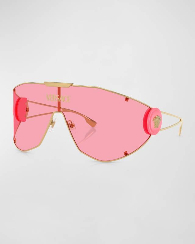 Medusa Medallion Metal Shield Sunglasses