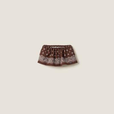 MIU MIU Printed poplin miniskirt
