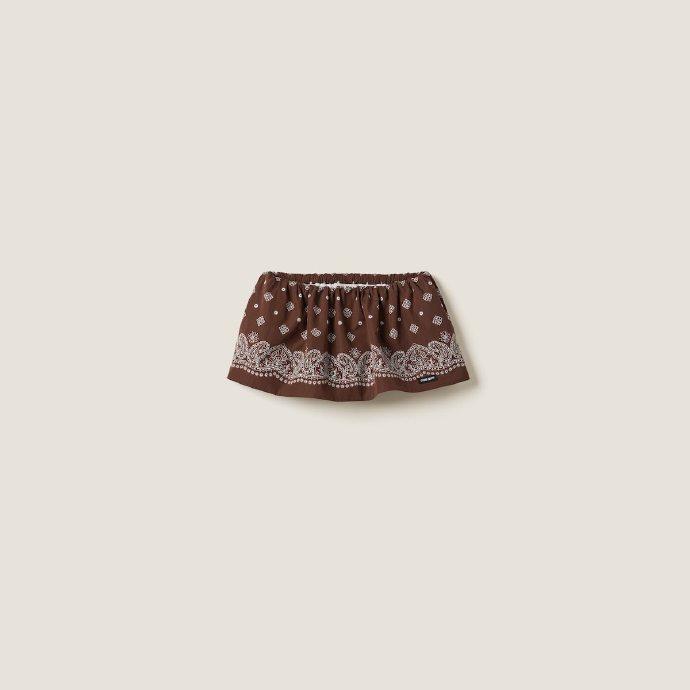 MIU MIU Printed poplin miniskirt