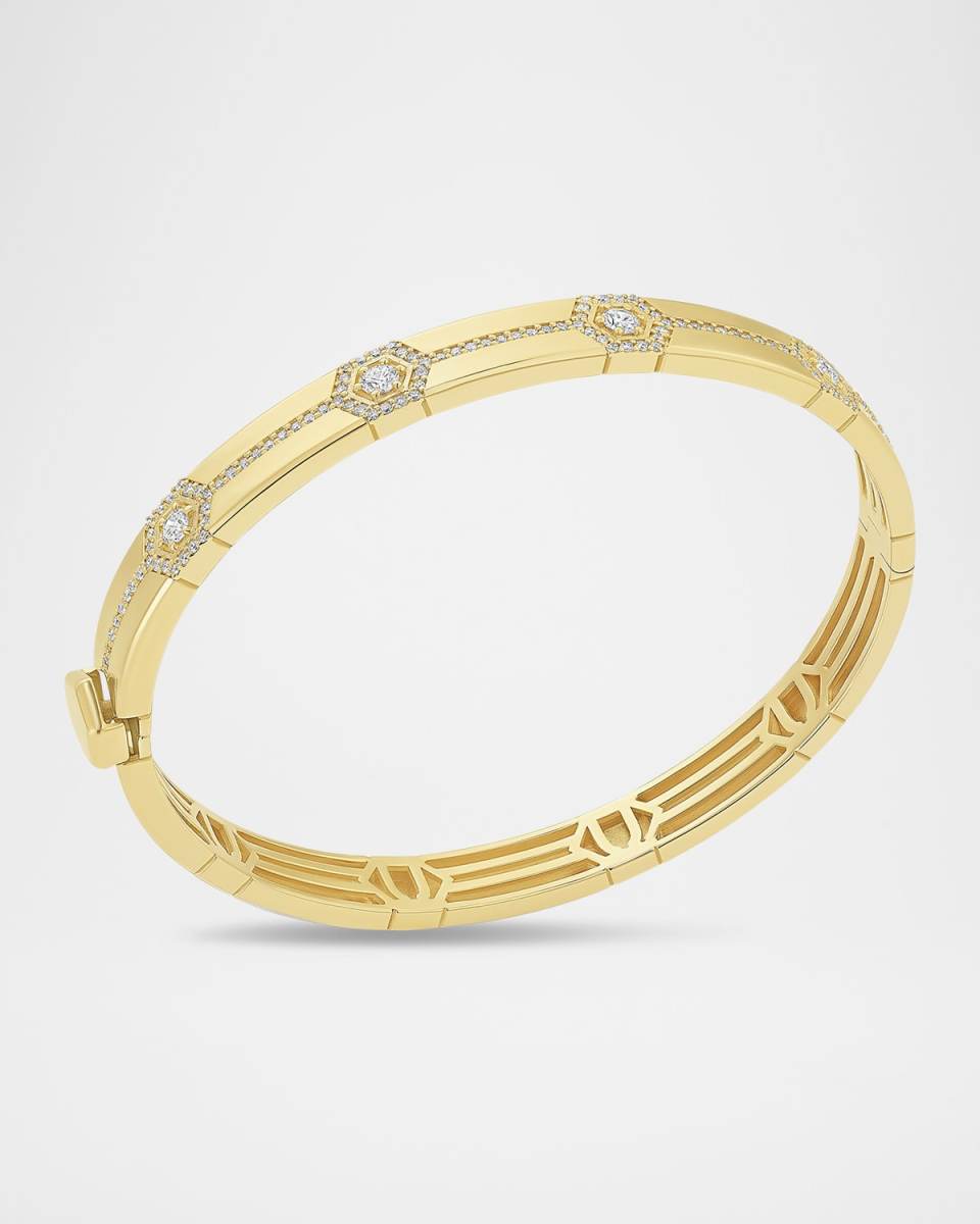 18K Yellow Gold Baia Sommersa Diamond Bangle Bracelet