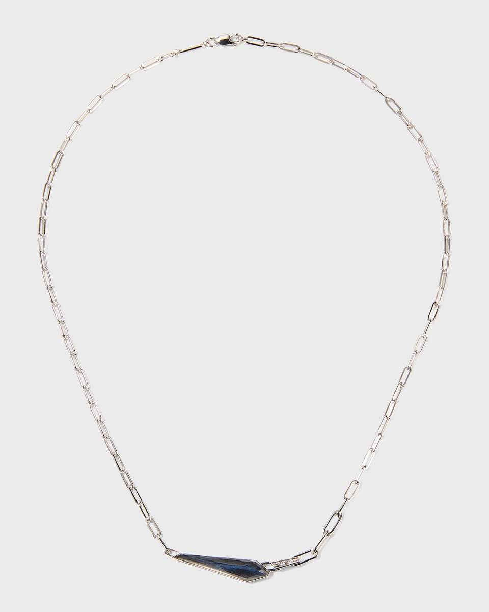 Slimline Shard Linked Choker with Falcons Eye Quartz