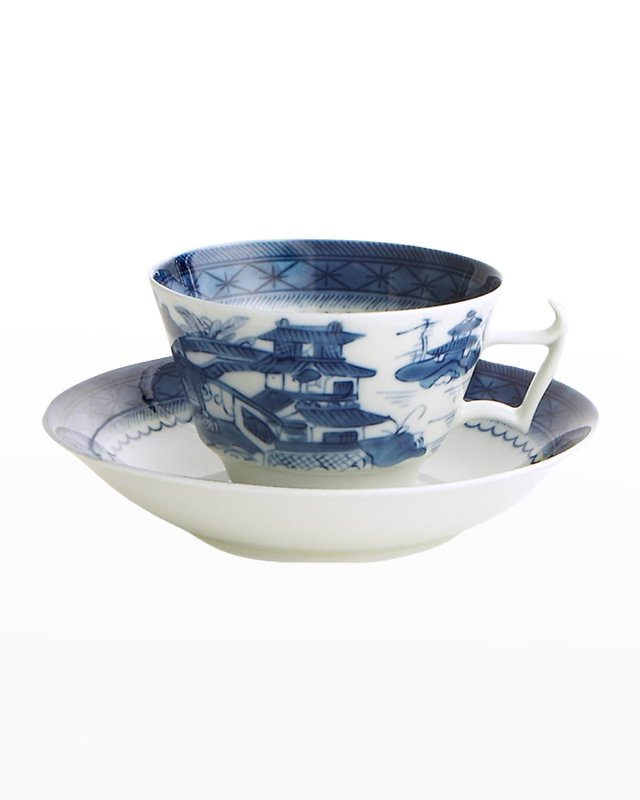 Blue Canton Teacup & Saucer