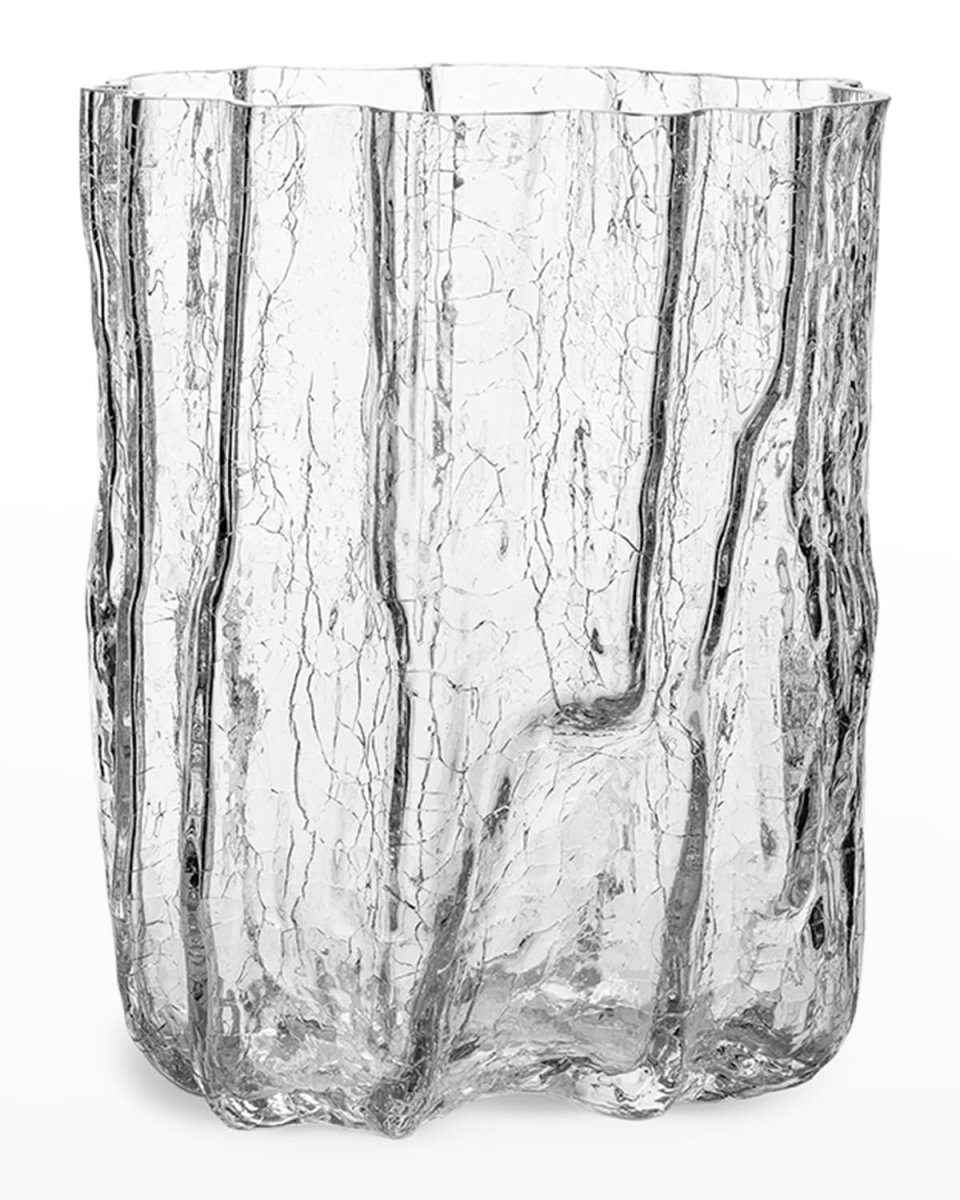 Crackle Tall Crystal Vase