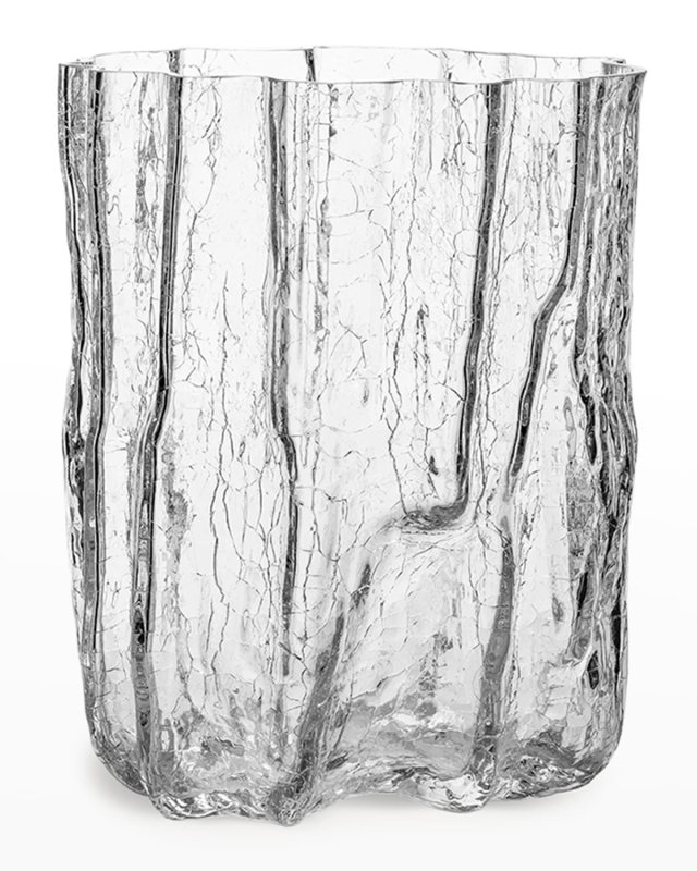 Crackle Tall Crystal Vase