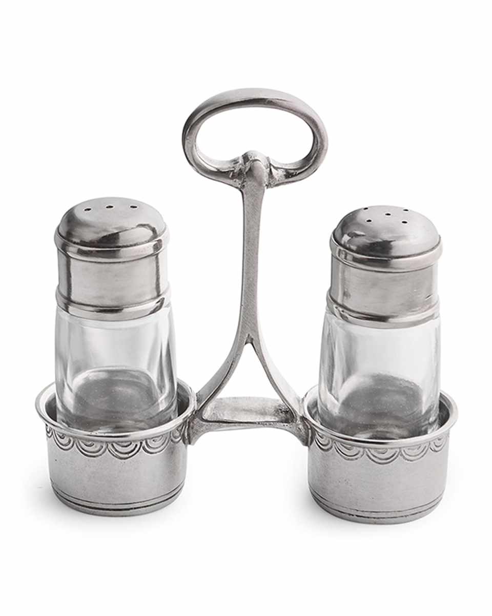 Tavola Tall Salt & Pepper Shakers with Caddy