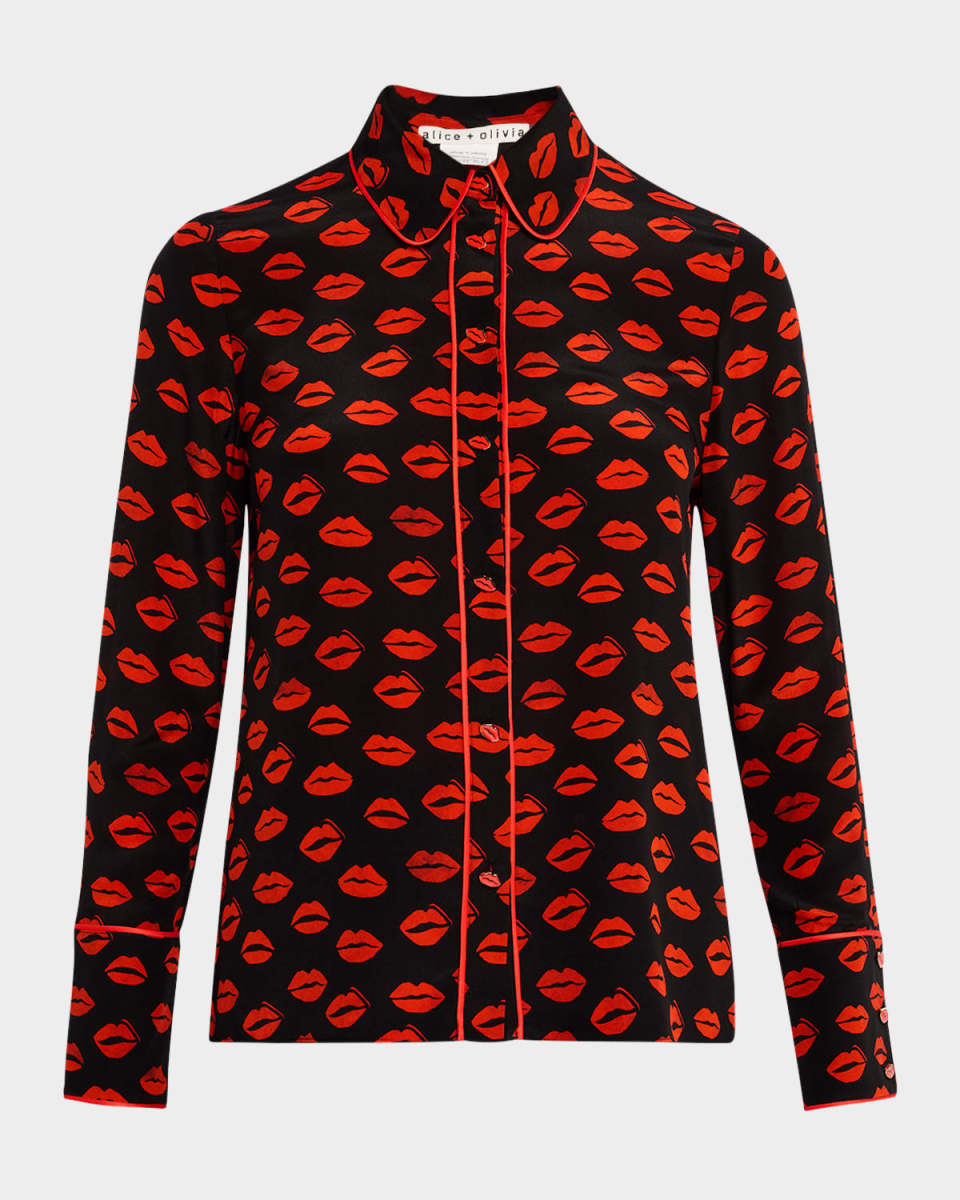 Kiss Kiss Willa Wide Cuff Placket Top with Piping