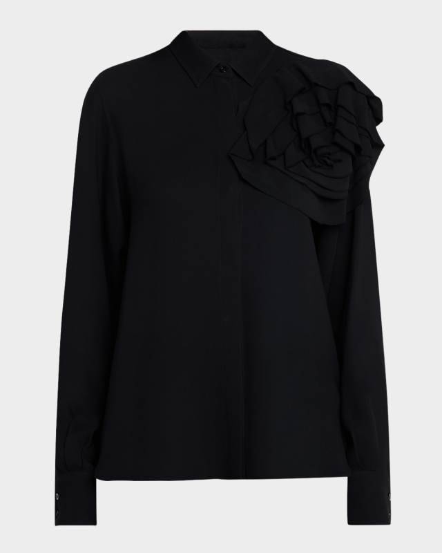 Button-Down Rosette Shirt