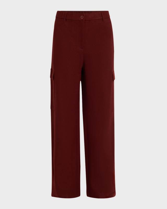 Wide-Leg Wool Jersey Pants